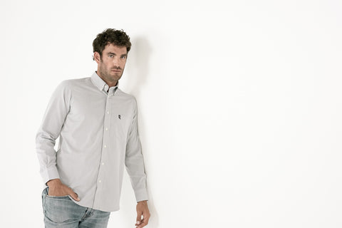 Camisa hombre fácil planchado sin arrugas bolsillo cuadros