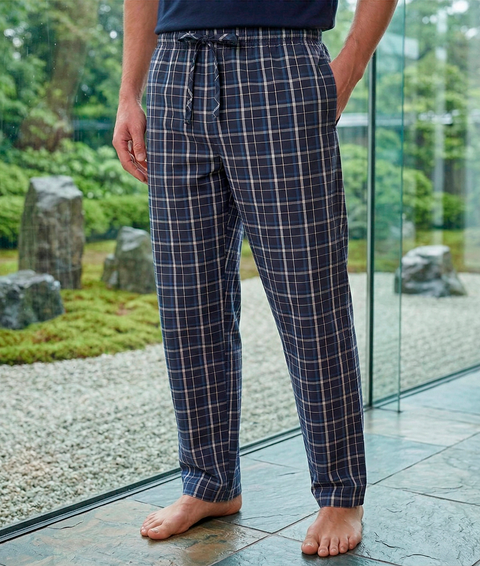 Pantalón pijama hombre franela popelín bambú cuadros clásicos bolsillos tallas M a XXXL El Búho Nocturno