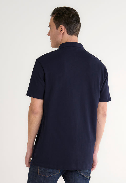 Polo Hombre Manga Corta Azul Marino | El Búho Nocturno