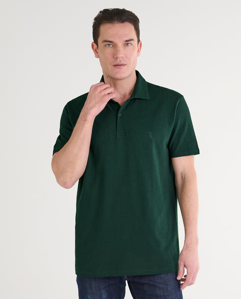 Polo Hombre Manga Corta Verde Botella | El Búho Nocturno
