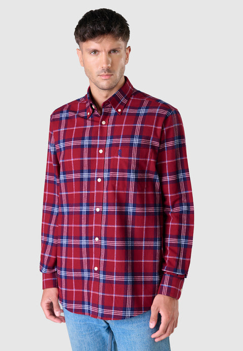 Camisa Hombre Franela Cuadros Algodón Invierno Premium con Bolsillo - Rojo 0401_94 - 12015129 - https://www.elbuhonocturno.com/
