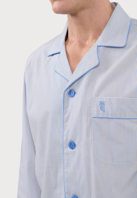 Pijama Hombre Largo Popelín Beige | El Búho Nocturno - 11474121 - https://www.elbuhonocturno.com/