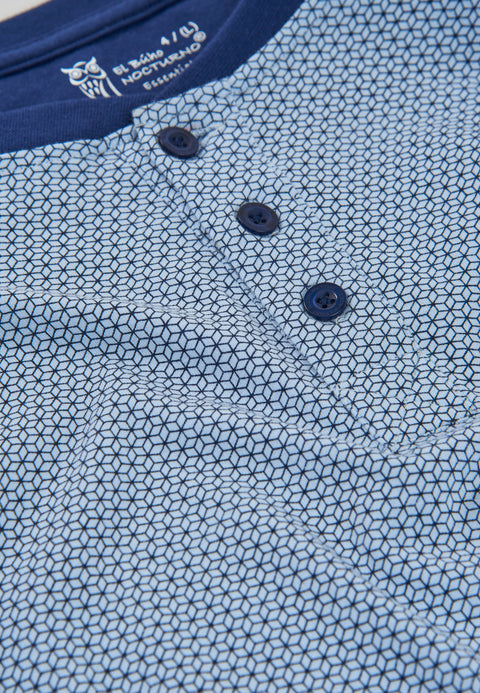 Pijama Hombre Corto Tapeta Algodón Punto Estampado - Azul 3311_39 - 90145708 - https://www.elbuhonocturno.com/