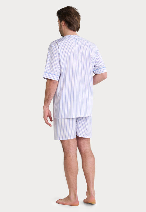 Pijama Hombre Verano Corto Judo Popelín Rayas - Rosa 4546_91 - 39432993 - https://www.elbuhonocturno.com/