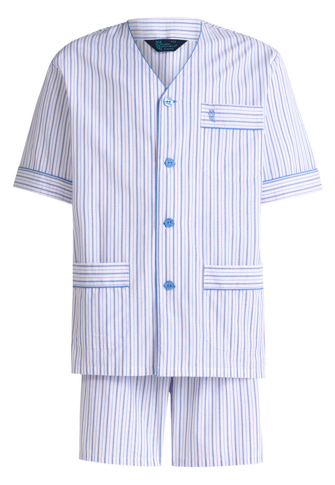 Pijama Hombre Verano Corto Judo Popelín Rayas - Rosa 4546_91 - 83338571 - https://www.elbuhonocturno.com/