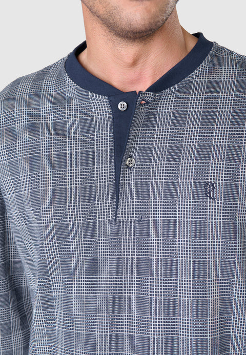 Pijama Hombre Invierno Premium Tapeta Algodón Punto - Azul 55028_39 - 65060704 - https://www.elbuhonocturno.com/