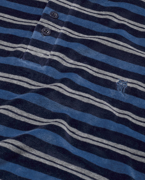 Pijama Hombre Invierno Terciopelo Rayas - Azul 5745_39