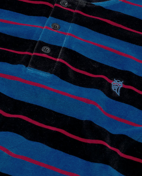 Pijama Hombre Invierno Terciopelo Rayas - Azul 5748_38