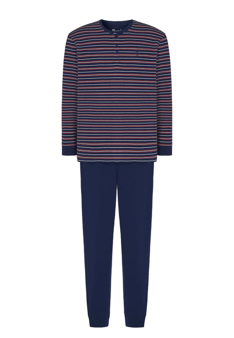 Pijama Hombre Largo Tapeta Algodón Punto Rayas - Azul 5309_39 - 85186067 - https://www.elbuhonocturno.com/