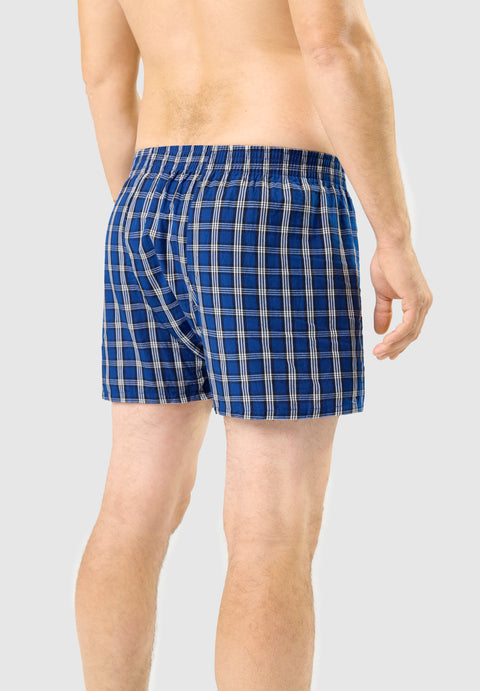 Calzoncillo Bóxer Hombre Algodón Tela Cuadros - Azul 6312_33 - 96164565 - https://www.elbuhonocturno.com/