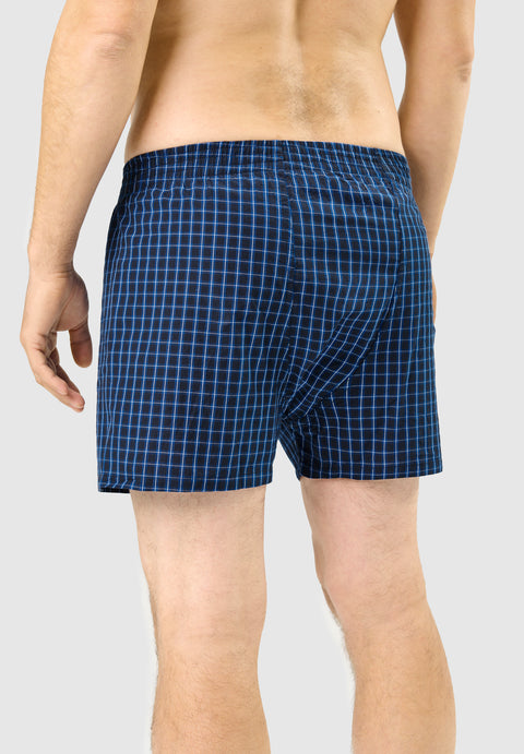 Calzoncillo Bóxer Hombre Algodón Tela Cuadros - Azul 6313_39 - 73521599 - https://www.elbuhonocturno.com/