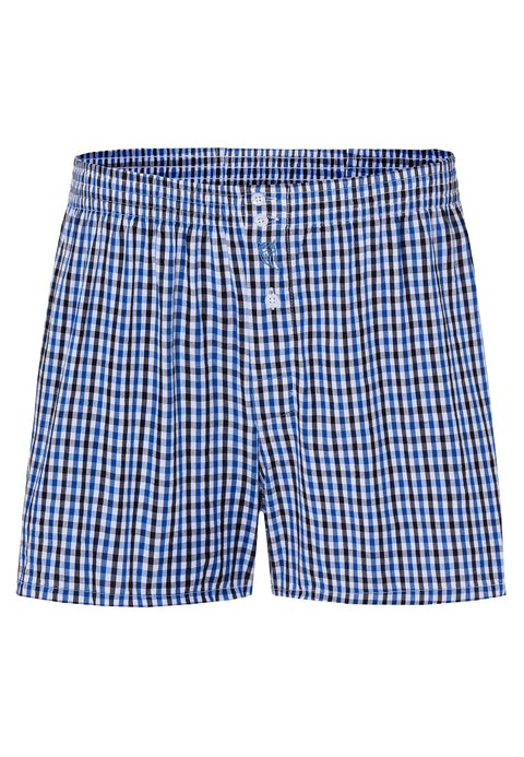 Calzoncillo Bóxer Hombre Algodón Tela Cuadros - Azul 6314_38 - 51205798 - https://www.elbuhonocturno.com/