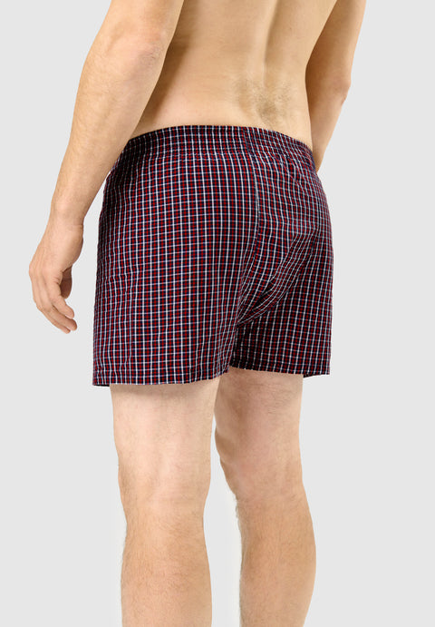 Calzoncillo Bóxer Hombre Algodón Tela Cuadros - Rojo 6317_94 - 8770243 - https://www.elbuhonocturno.com/