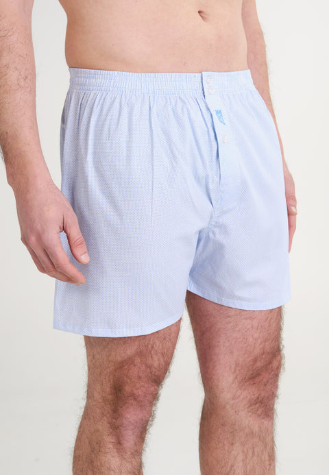 Calzoncillo Bóxer Hombre Algodón Tela Estampado - Celeste 6318_30 - 43192978 - https://www.elbuhonocturno.com/