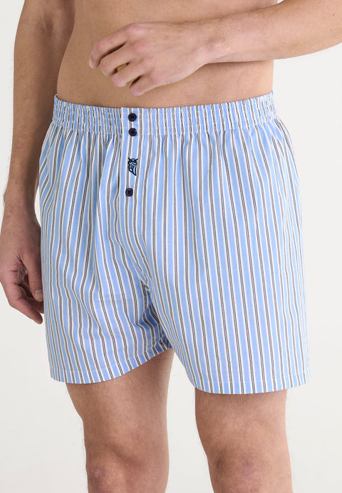 Calzoncillo Bóxer Hombre Algodón Tela Rayas - Celeste 6321_39 - 32135108 - https://www.elbuhonocturno.com/