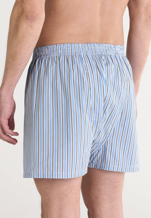 Calzoncillo Bóxer Hombre Algodón Tela Rayas - Celeste 6321_39 - 88206740 - https://www.elbuhonocturno.com/