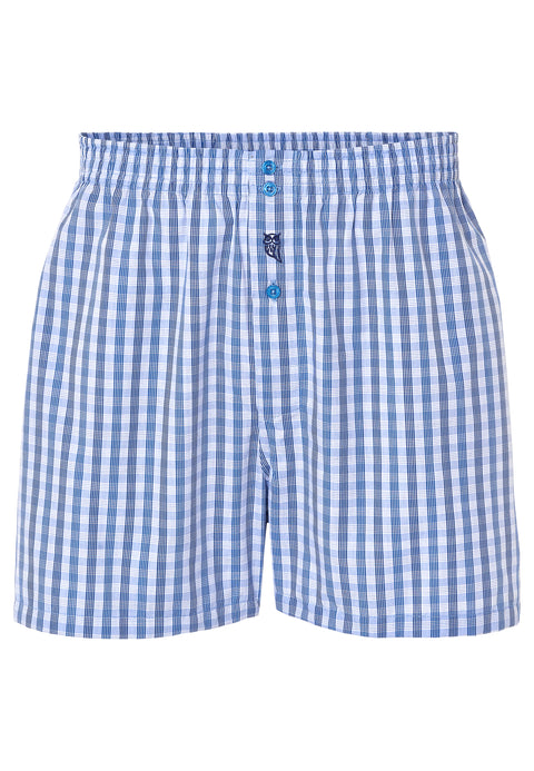 Calzoncillo Bóxer Hombre Algodón Tela Cuadros - Azul 6324_36