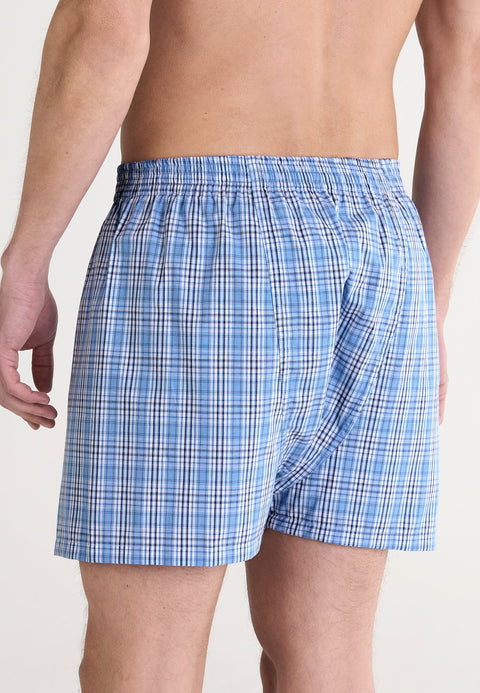 Calzoncillo Bóxer Hombre Algodón Tela Cuadros - Azul 6325_37