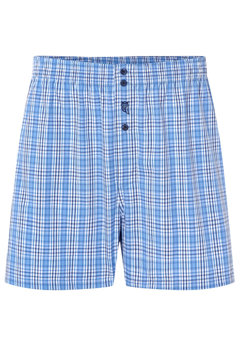 Calzoncillo Bóxer Hombre Algodón Tela Cuadros - Azul 6325_37