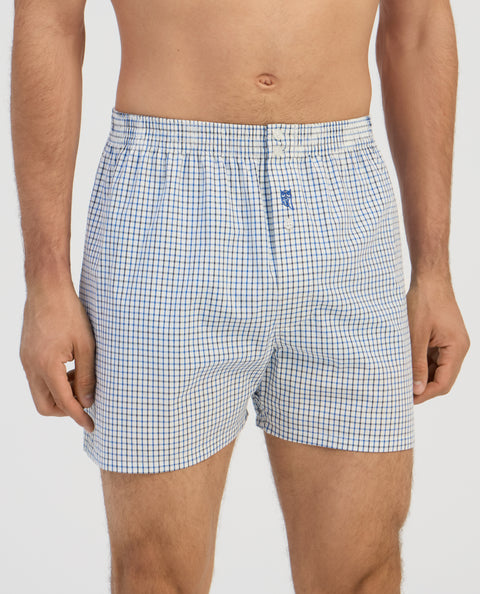Calzoncillo Bóxer Hombre Algodón Tela Cuadros - Azul 6326_39