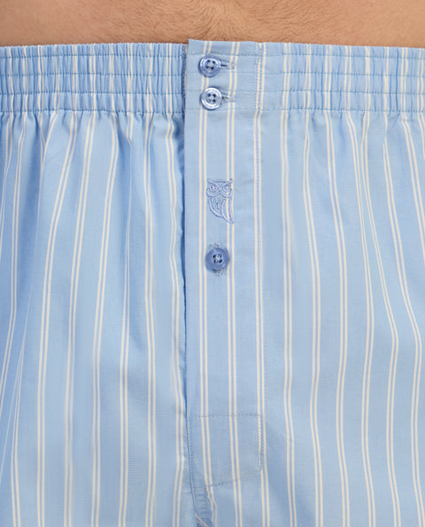 Calzoncillo Bóxer Hombre Algodón Tela Rayas - Azul 6328_36