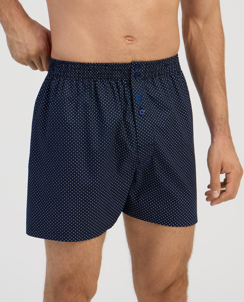 Calzoncillo Bóxer Hombre Algodón Tela Cuadros - Azul 6333_39