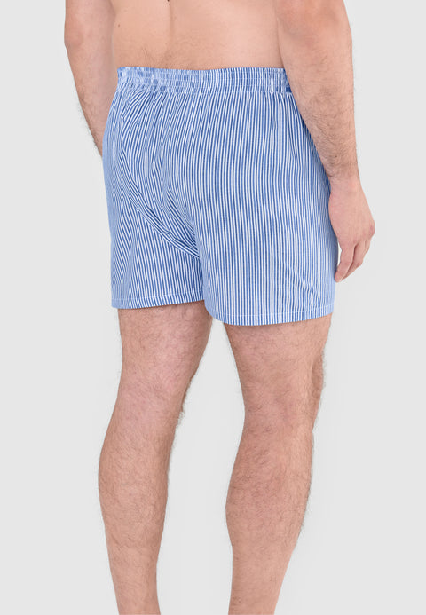 Calzoncillo Bóxer Hombre Algodón Popelín Rayas - Azul 6932_36 - 22699934 - https://www.elbuhonocturno.com/