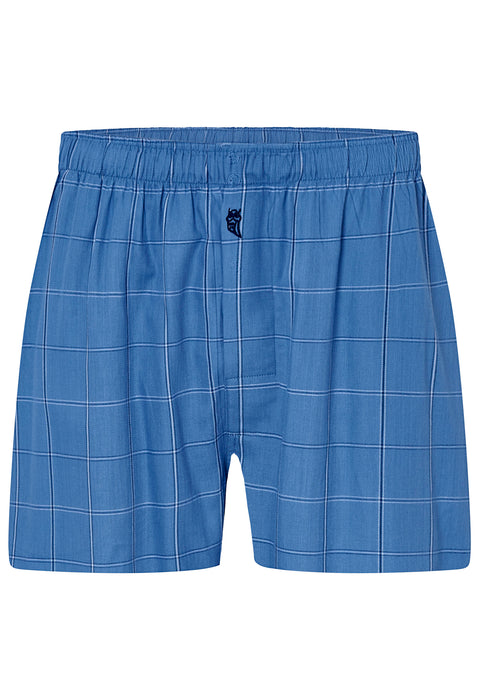 Calzoncillo Bóxer Hombre Algodón Popelín Cuadros - Azul 6933_38 - 96586683 - https://www.elbuhonocturno.com/