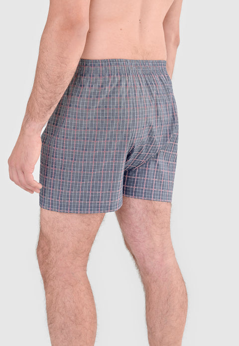 Calzoncillo Bóxer Hombre Algodón Popelín Cuadros - Gris 6934_22 - 95665956 - https://www.elbuhonocturno.com/