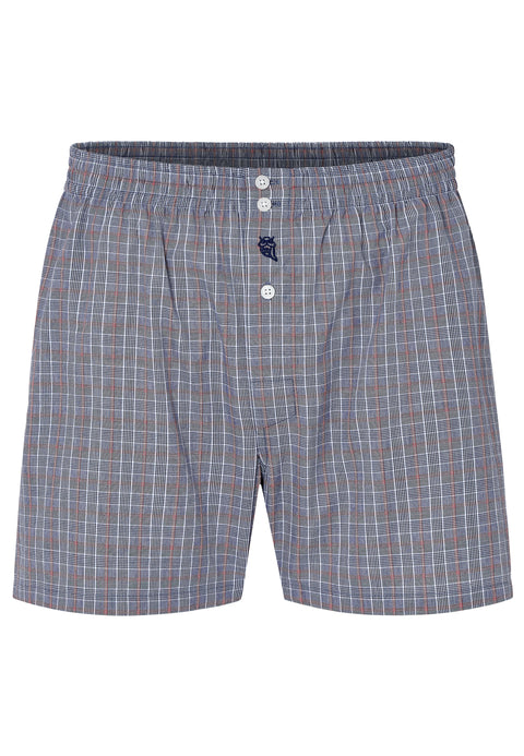 Calzoncillo Bóxer Hombre Algodón Popelín Cuadros - Gris 6934_22 - 65202086 - https://www.elbuhonocturno.com/