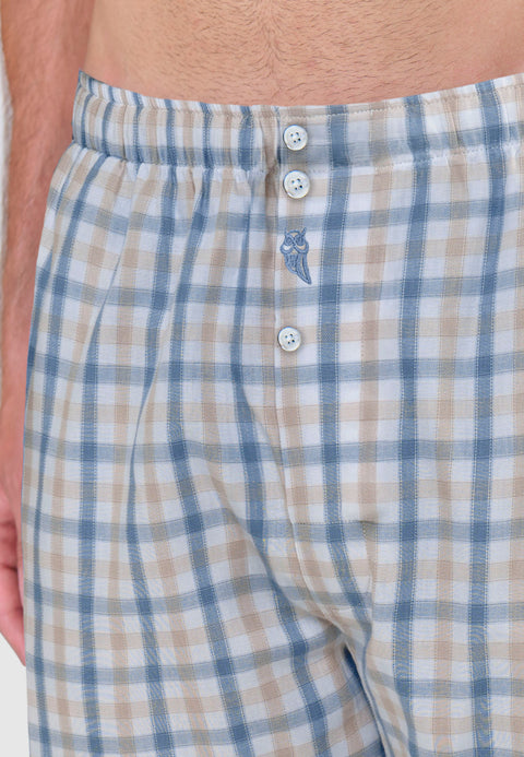 Calzoncillo Bóxer Hombre Algodón Popelín Cuadros - Verde 6935_44 - 94483513 - https://www.elbuhonocturno.com/
