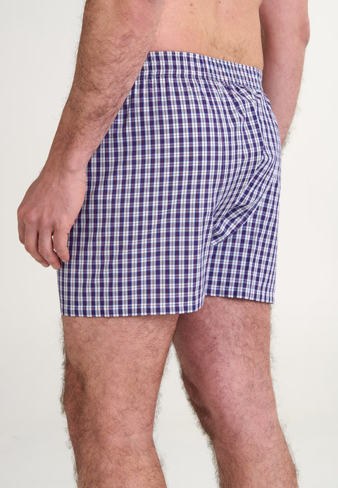 Calzoncillo Bóxer Hombre Algodón Popelín Cuadros - Azul 6936_39 - 80506378 - https://www.elbuhonocturno.com/