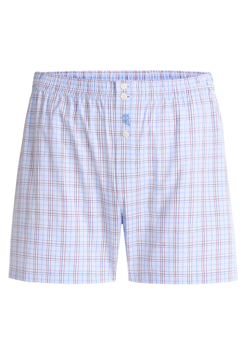 Calzoncillo Bóxer Hombre Algodón Popelín Cuadros - Azul 6937_30 - 67152838 - https://www.elbuhonocturno.com/