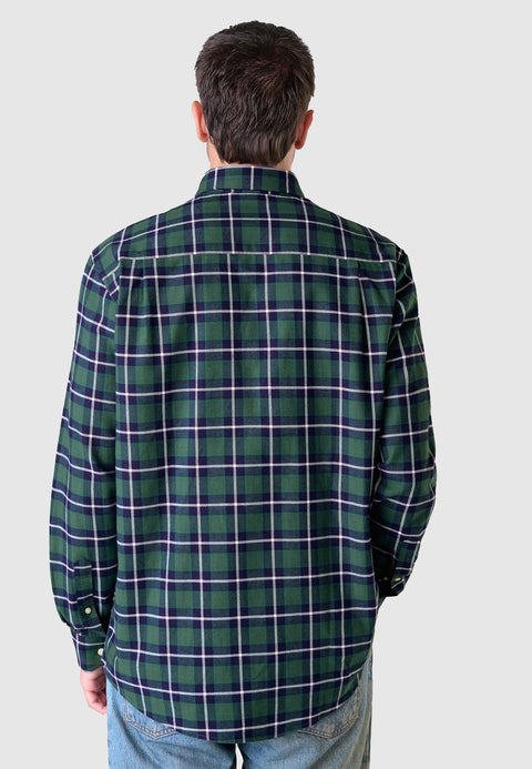 Camisa Hombre Franela Cuadros Algodón Invierno Premium con Bolsillo - Verde 0402_44 - 19634508 - https://www.elbuhonocturno.com/