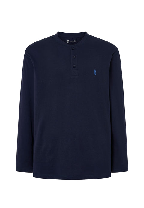 Camiseta Pijama Hombre Manga Larga Tapeta Algodón Lisa - Marino 7526_39 - 28277860 - https://www.elbuhonocturno.com/