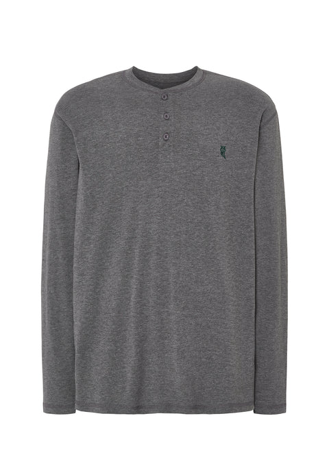 Camiseta Pijama Hombre Manga Larga Tapeta Algodón Lisa - Gris 7533_22 - 72724859 - https://www.elbuhonocturno.com/