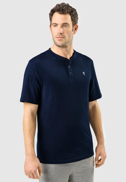 Camiseta Pijama Hombre Manga Corta Tapeta Algodón Lisa - Azul 7628_39 - 18742476 - https://www.elbuhonocturno.com/