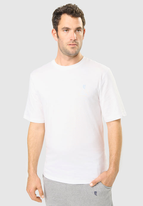 Camiseta Pijama Hombre Manga Corta Redondo Algodón Lisa - Blanco 7630_01 - 11675480 - https://www.elbuhonocturno.com/