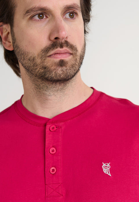 Camiseta Pijama Hombre Manga Corta Tapeta Algodón Lisa - Rojo 7634_89 - 12810256 - https://www.elbuhonocturno.com/