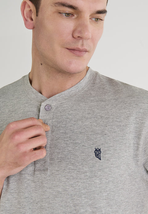 Camiseta Pijama Hombre Manga Corta Tapeta Algodón Lisa - Gris 7636_20 - 52130207 - https://www.elbuhonocturno.com/