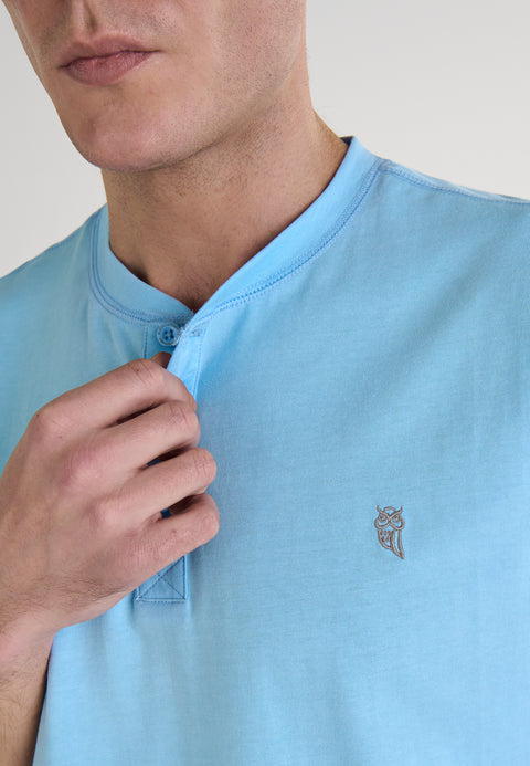 Camiseta Pijama Hombre Manga Corta Tapeta Algodón Lisa - Celeste 7637_30 - 64162353 - https://www.elbuhonocturno.com/