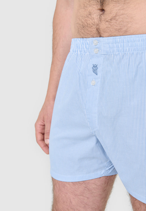Calzoncillo Bóxer Hombre Algodón Popelín Rayas - Celeste 7912_30 - 87402544 - https://www.elbuhonocturno.com/