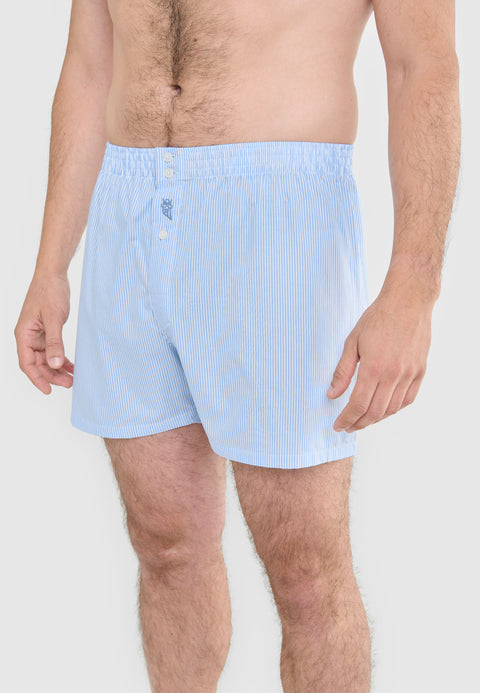 Calzoncillo Bóxer Hombre Algodón Popelín Rayas - Celeste 7912_30 - 32883502 - https://www.elbuhonocturno.com/
