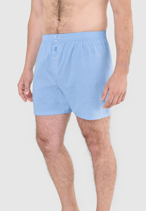 Calzoncillo Bóxer Hombre Algodón Fil_à_Fil Liso - Celeste 7987_30 - 58608433 - https://www.elbuhonocturno.com/