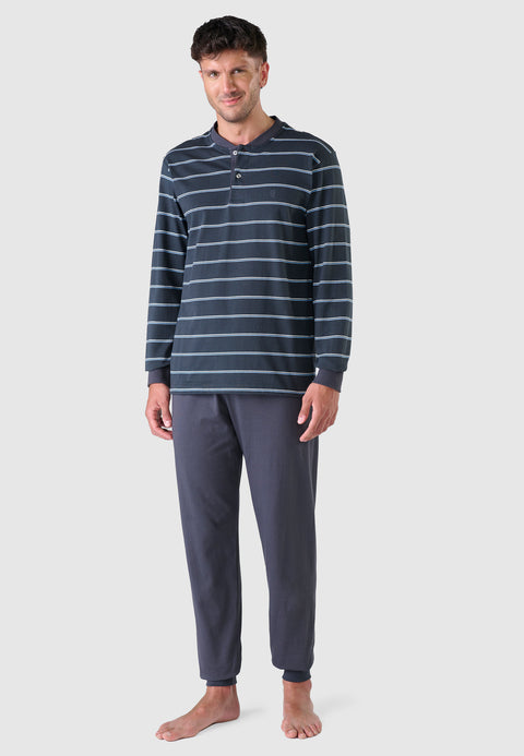 Pijama Hombre Invierno Premium Tapeta Algodón Punto - Gris 55025_22 - 8858455 - https://www.elbuhonocturno.com/