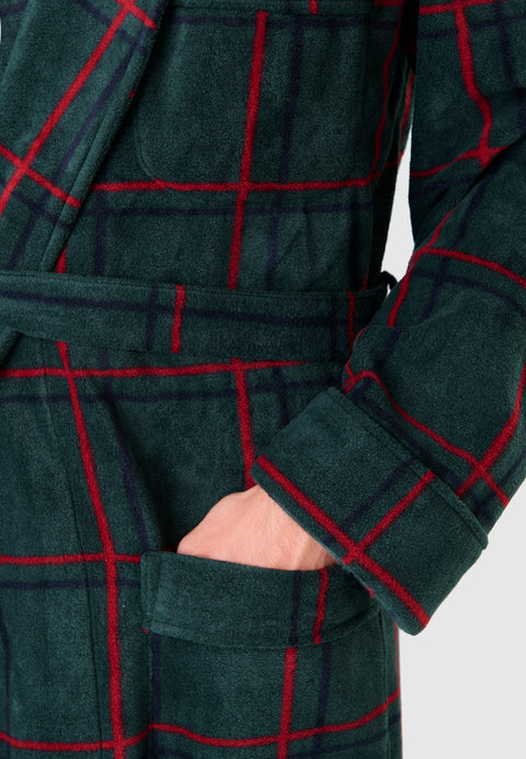 0604 - Men's Winter Fleece Coat Premium Printed Polyester - Bottle Green