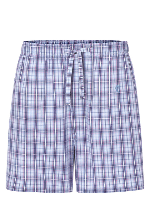 Pantalón Pijama Hombre Corto Popelín Cuadros - Azul 8542_30 - 90647888 - https://www.elbuhonocturno.com/