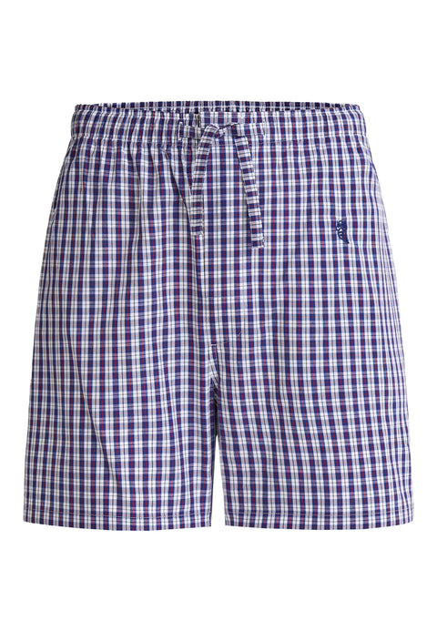 Pantalón Pijama Hombre Corto Popelín Cuadros - Azul 8544_39 - 65837736 - https://www.elbuhonocturno.com/