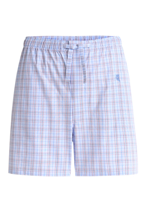Pantalón Pijama Hombre Corto Popelín Cuadros - Azul 8545_30 - 81724751 - https://www.elbuhonocturno.com/