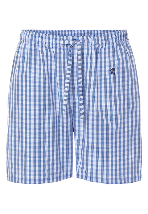 Pantalón Pijama Hombre Corto Popelín Cuadros - Azul 8548_36 - 19331307 - https://www.elbuhonocturno.com/